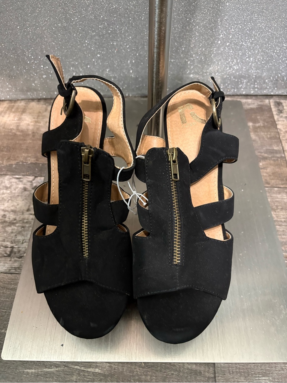 NWOT Report Black Suede Platform Heeled Sandals
